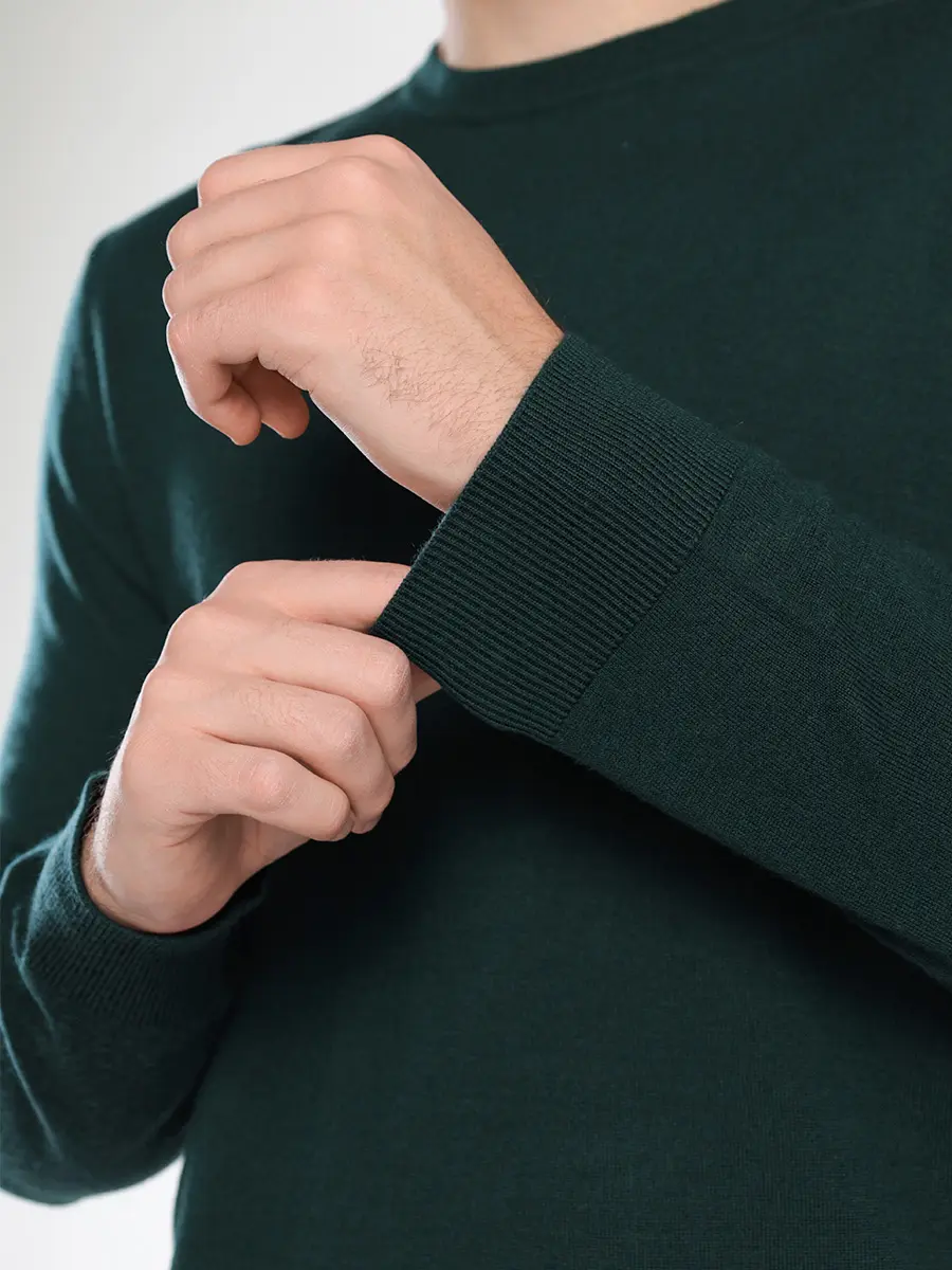 Джемпер темно-зеленого цвета из шерсти мериноса